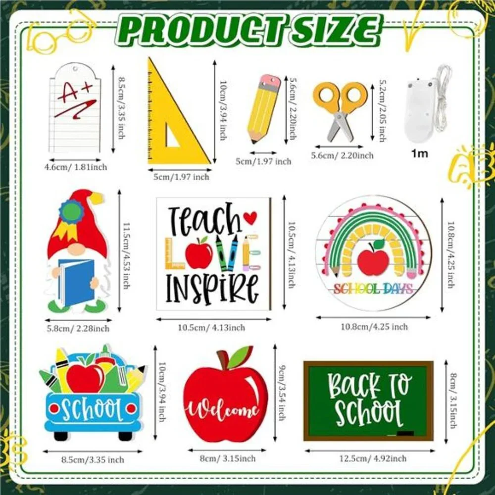 15 Pcs Back to School Tiered Tray Decor - Rustic Wooden‎ Signs & Farmhouse Set